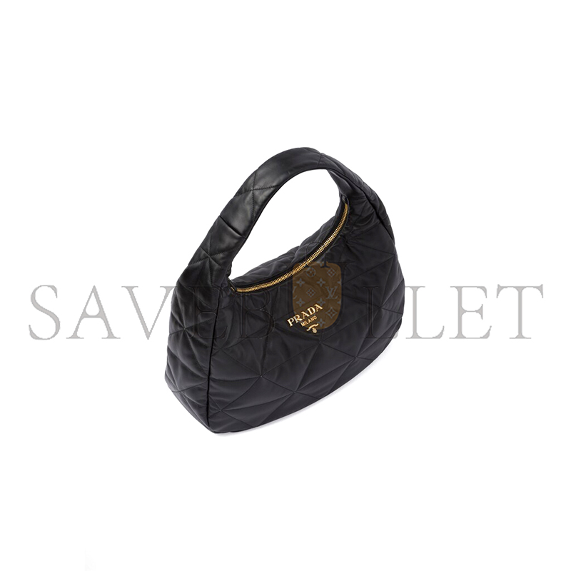 PRADA LARGE TOPSTITCHED NAPPA-LEATHER BAG 1BC183 (40*27*11.5cm) 